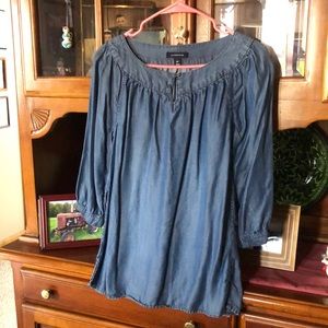 Denim cotton tunic top